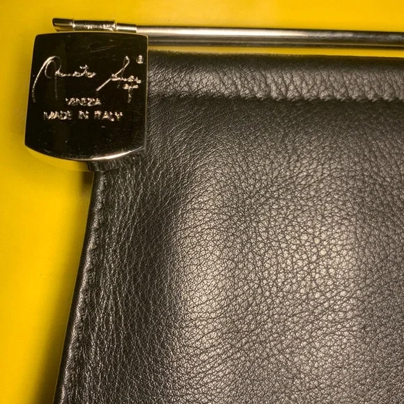 🟠 Renato Angi 🟠 ‘Vanesia’ black lambskin leather cross body bag/clutch - Picture 6 of 9